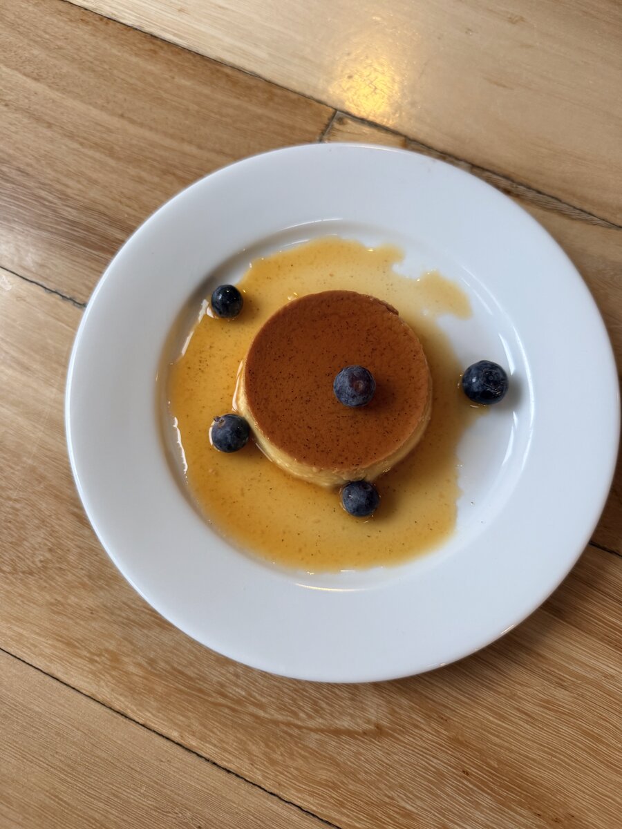 Buttermilk pancake stack with blueberries