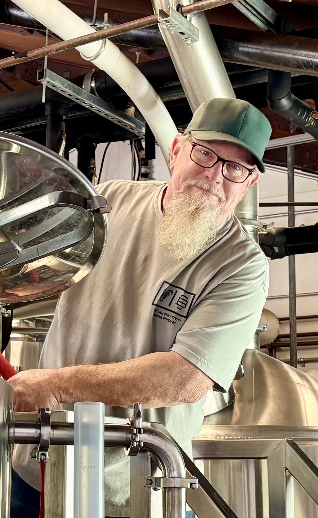 Our brewmaster working the tanks at Rockaway Beach Brewery